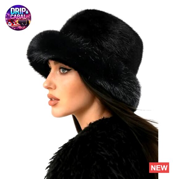 Faux Fur Bucket Hat with Moldable Brim, Warm Winter Fisherman Cap main image 7